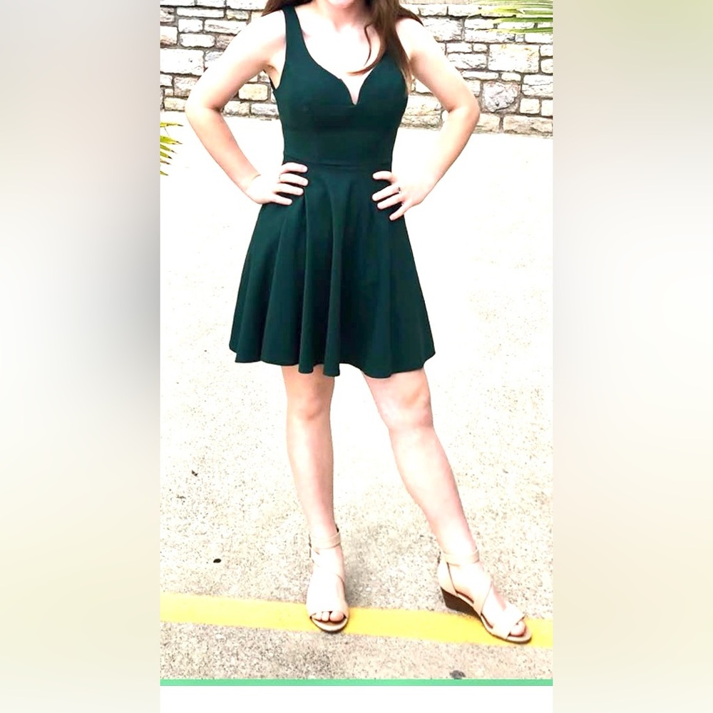 B Darlin dark green Sleeveless Mini Dress
